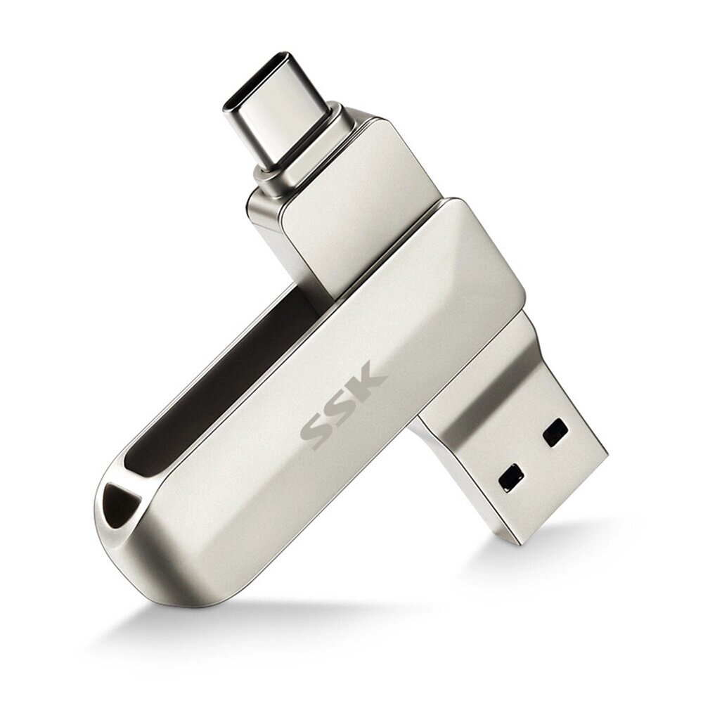 ССК 2 в 1 Type-C USB 3.0 Flash Диск с вращением на 360 ° USB-диск из цинкового сплава 32G 64G 128G 256G Портативный флэш - Андижан