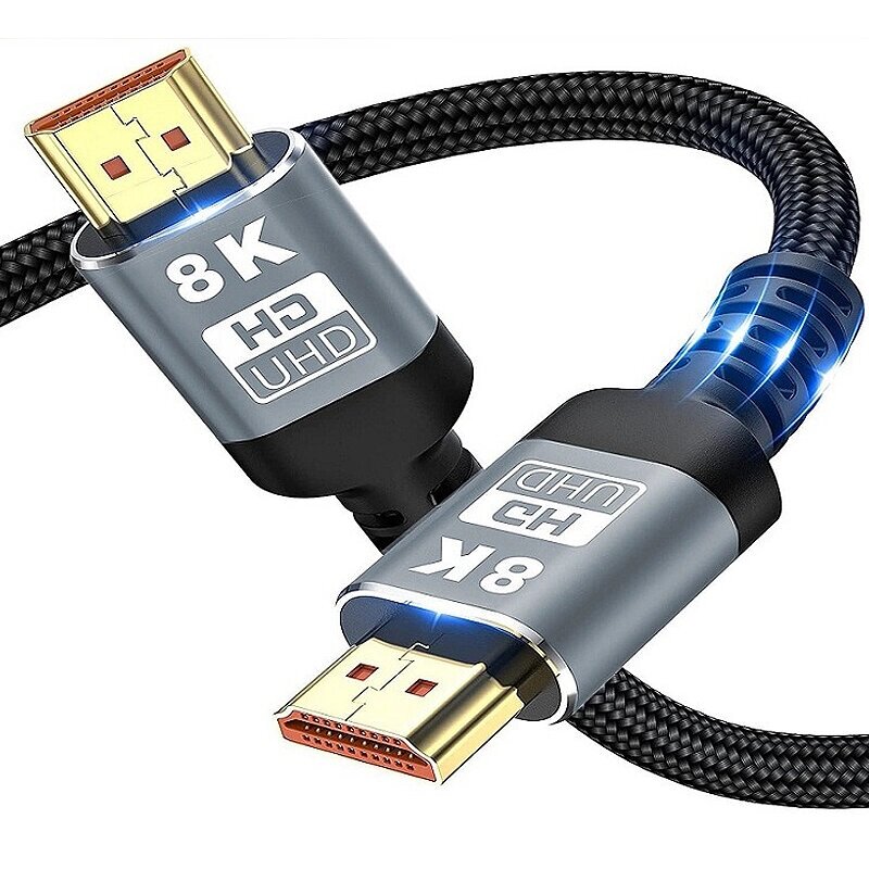 8K HDMI-совместимый кабель 2.1 48 Гбит/с, высокоскоростной видеокабель 2.1 HD, плетеный шнур 1M/2 м/3M/5 м для PS3/4 пор - описание