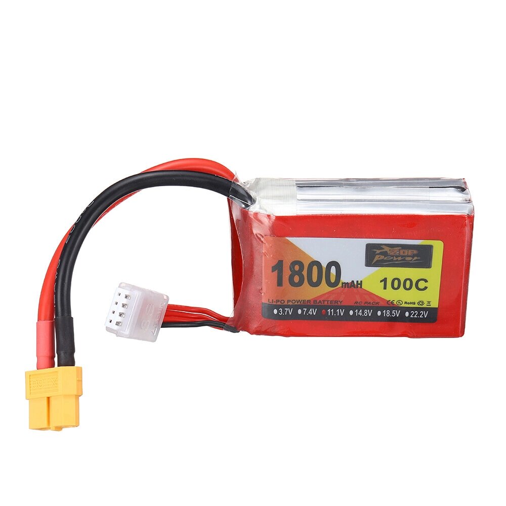 ZOP power 11.1V 1800mah 100C 3S lipo батарея разъем XT60 для RC дрон - выбрать