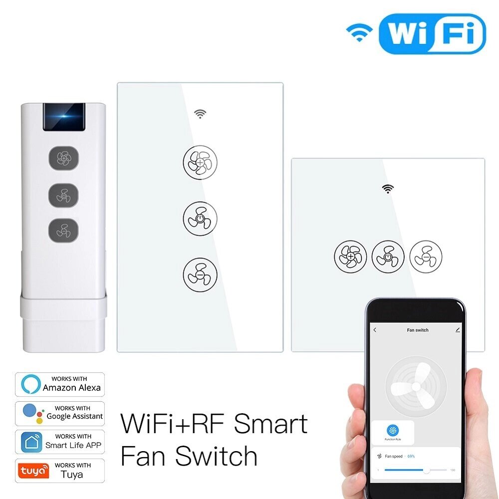 Moes. House WiFi RF433 Умный переключатель потолочного вентилятора Smart Life / Tuya App 2/3 Way Control Wireless Дистанци - опт