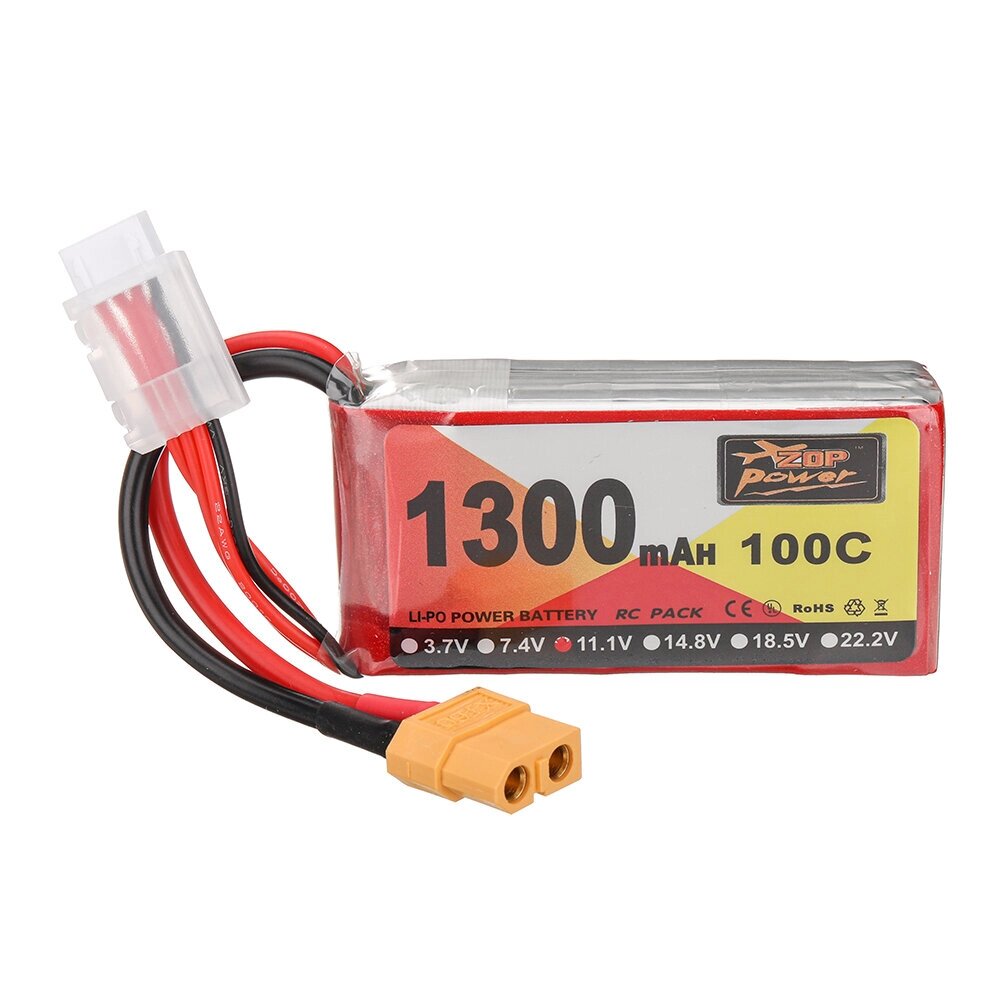 ZOP power 11,1 в 1300 мач 100C 3S lipo батарея разъем XT60 для RC дрон - преимущества