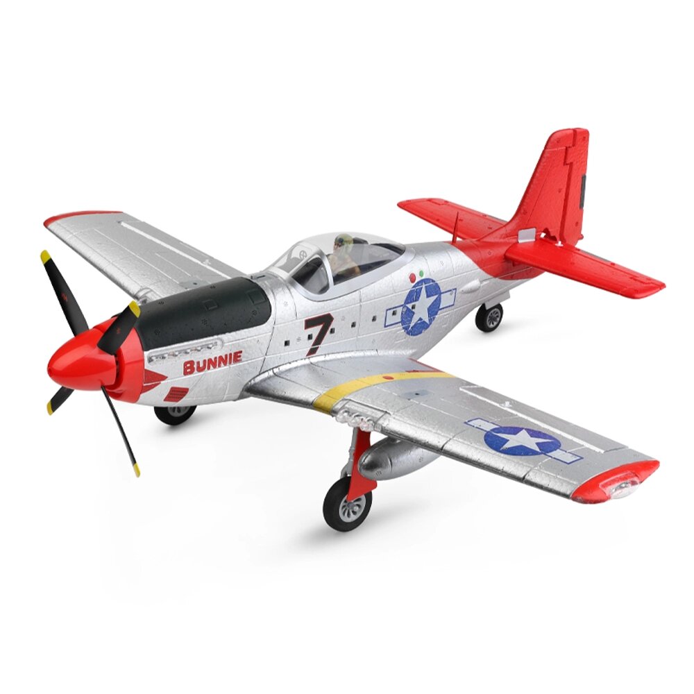 XK A280 P-51 Mustang 3D/6G System 560mm Wingspan 2.4GHz 4CH EPP RC Airplane Fighter RTF With LED Lights for Beginner - выбрать