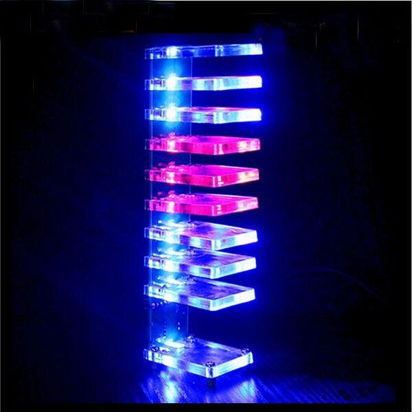 DIY Dream Crystal Electronic Column Light Cube LED Music Voice Spectrum Набор - скидка