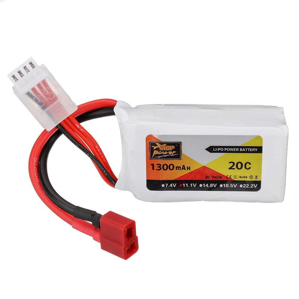 ZOP power 11,1 в 1300 мач 20C 3S lipo батарея T plug для RC авто - обзор