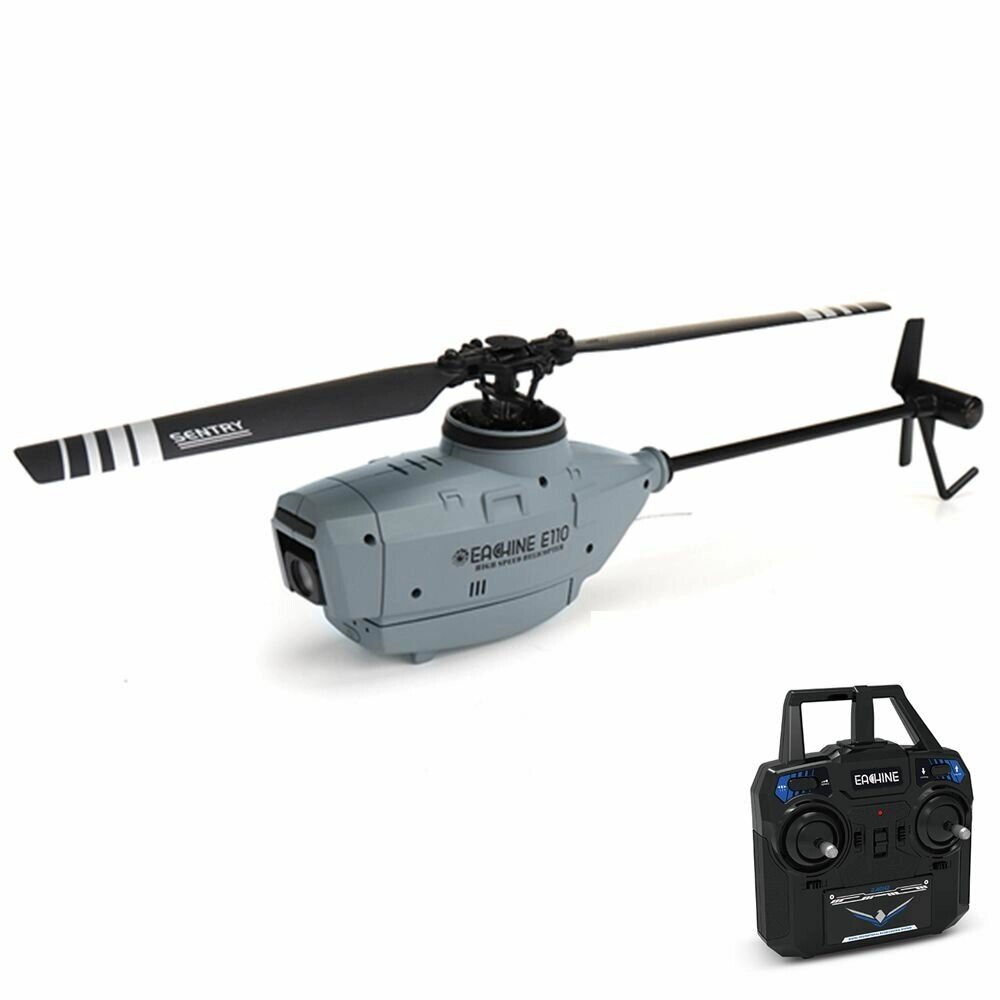 Eachine E110 2.4G 4CH 6-axis Gyro 720P Camera Optical Flow Localization Flybarless Scale RC Helicopter RTF - Bangg