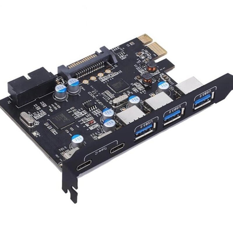 Карта PCI Express на 3 ПОРТА USB 3.0 2 порта USB3.1 Type-C Внутренний USB 3.0 20PIN 7 портов USB-концентратор PCIE на Ty - скидка