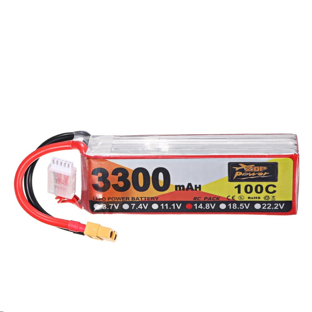 ZOP Power 14.8V 3300mAh 100C 4S Lipo Батарея XT60 Разъем для RC Вертолет Лодка - гарантия