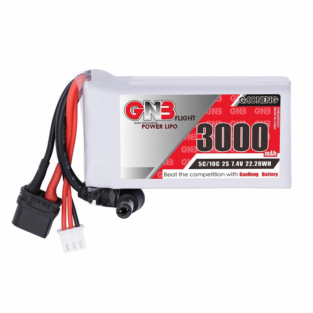 Gaoneng GNB 7.4V 3000mAh 5C 2S LiPo Батарея DC5.5/XT60U Разъем для Fatshark Очки - характеристики