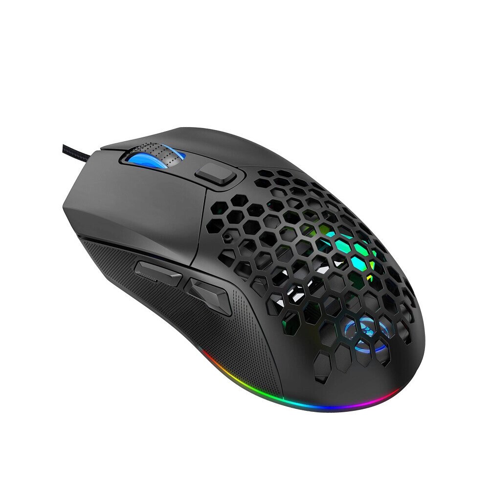 HXSJ X300 Wired Mouse 1200-7200DPI Adjustable 6-key Macro Programming Mice with RGB Backlit Swap Back Cover 125Hz Pollin - сравнение