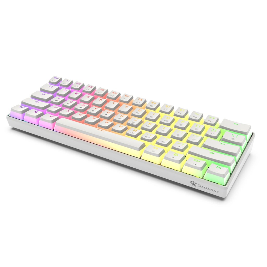 GAMAKAY MK61 Wired Механический Клавиатура Gateron Optical Switch Pudding Keycaps RGB 61 Keys Hot Swappable Gaming Клави - гарантия