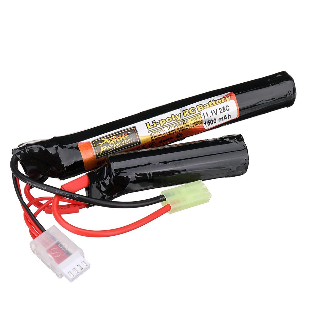 ZOP Power 11.1V 1500mAh 25C 3S LiPo Батарея Разъем Tamiya с T Plug кабелем для RC Авто - описание