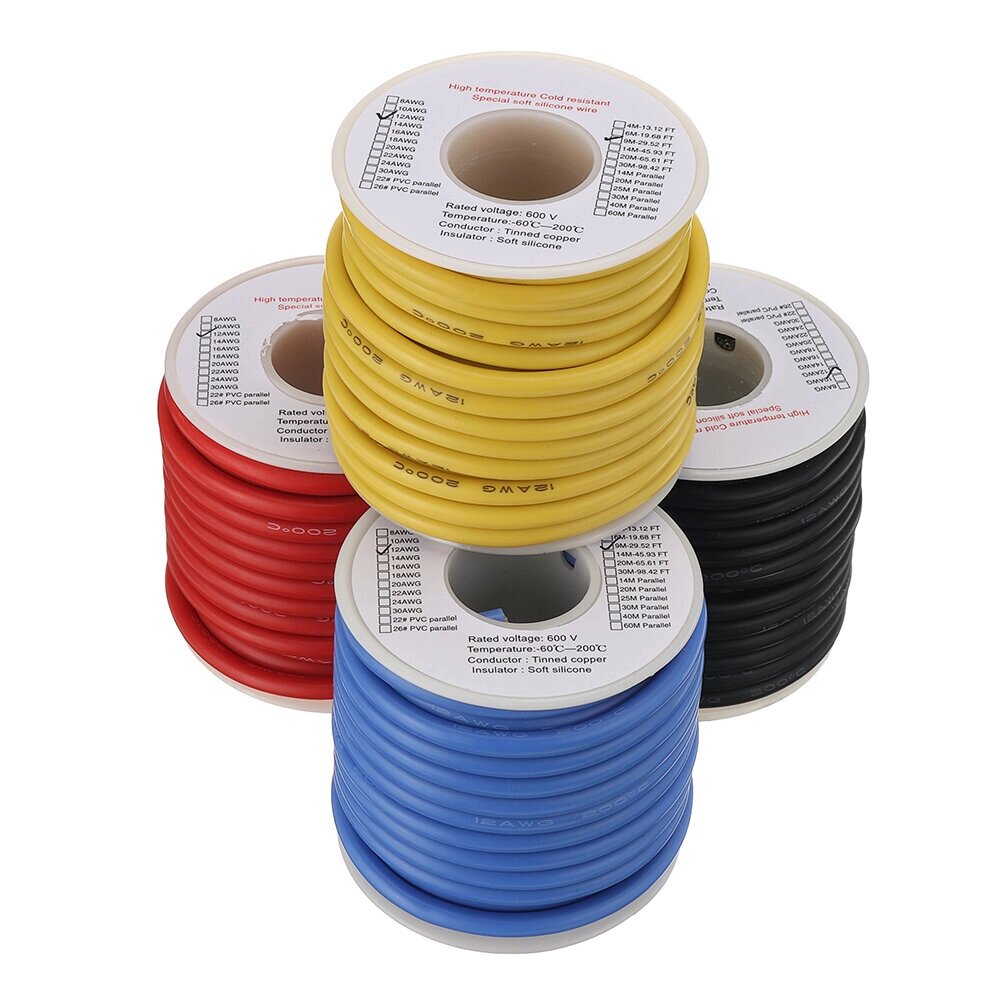 EUHOBBY 9 м 12AWG Soft Силиконовый линия высокотемпературный луженый Медь Провод Кабель для RC Батарея - фото