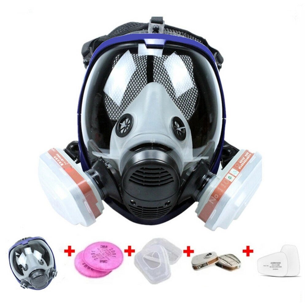 6800 17 in 1 Chemical Gas Mask Dust Respirator Anti-Fog Full Face Mask Filter For Industrial Acid Gas Welding Spray Pain - сравнение