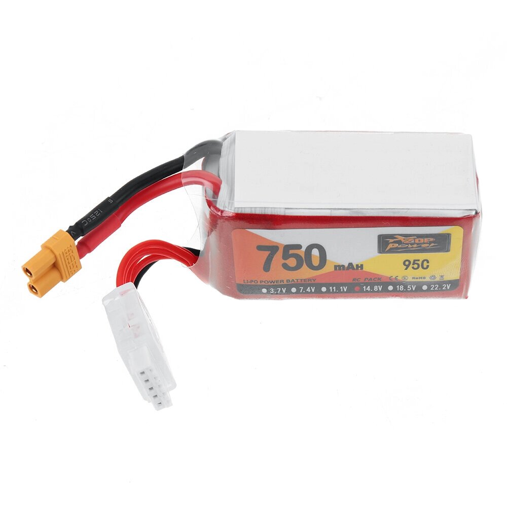 ZOP POWER 14,8 в 750 мач 95C 4S lipo батарея XT30 штекер для RC дрон - фото