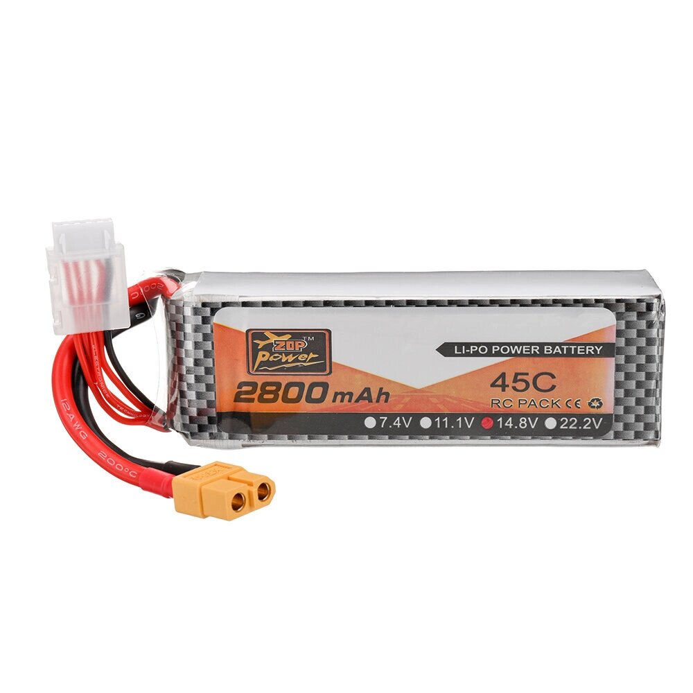 ZOP power 14,8 в 2800 мач 45C 4S lipo батарея разъем XT60 для RC дрон - выбрать