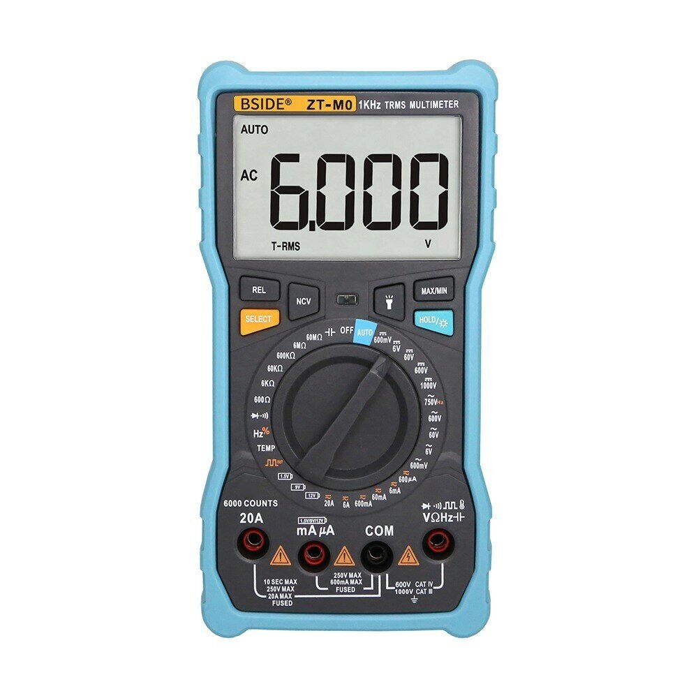 BSIDE ZT-M0 Digital Мультиметр True RMS 6000 LCD Smart/Manual DC/AC Ток Напряжение Емкость Сопротивление Температурный т - сравнение