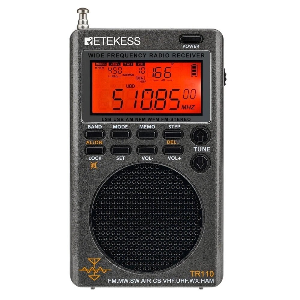 Радиоприемник Retekes TR110 портативный SSB коротковолновый радиоприемник FM/MW/SW/LSB/AIR/CB/VHF/UHF полный диапазон NO - доставка