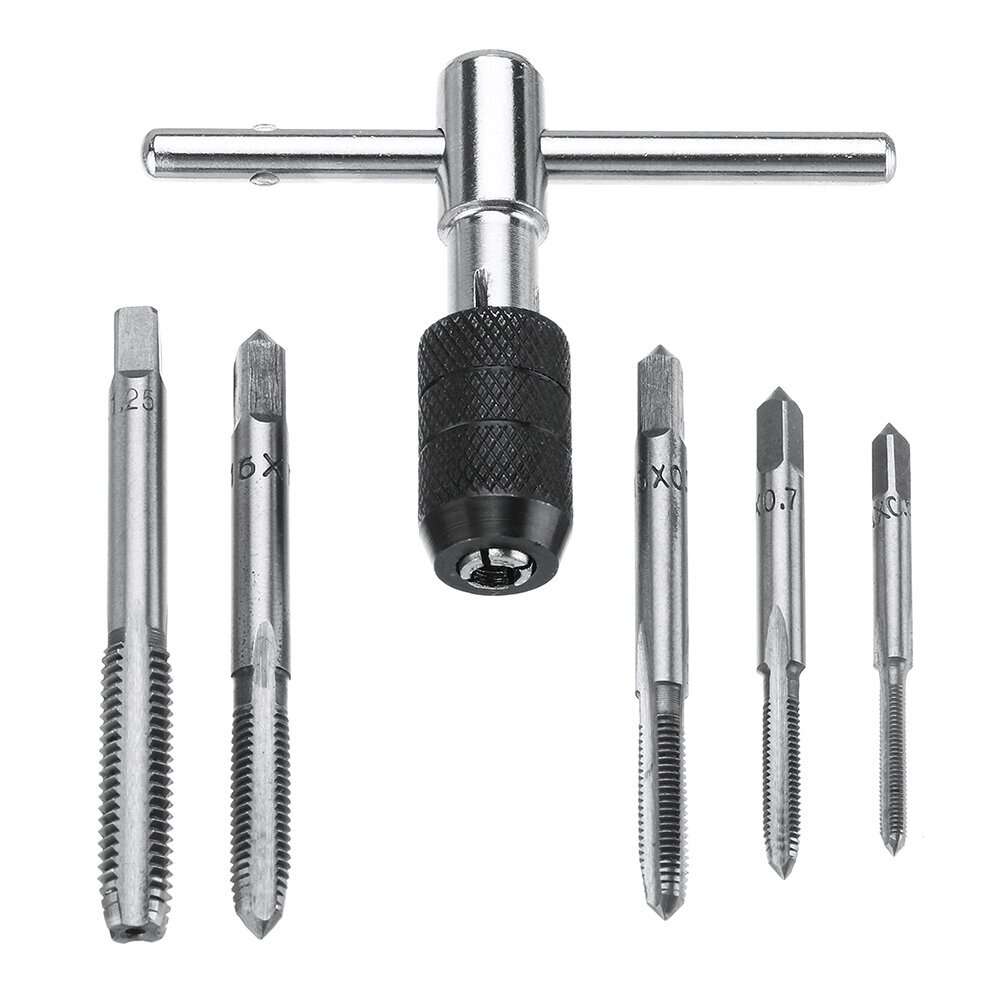 6pcs M3-m8 Tap Drill Set T Handle Ratchet Tap Wrench Machinist Tool With Винт Tap Hand - скидка