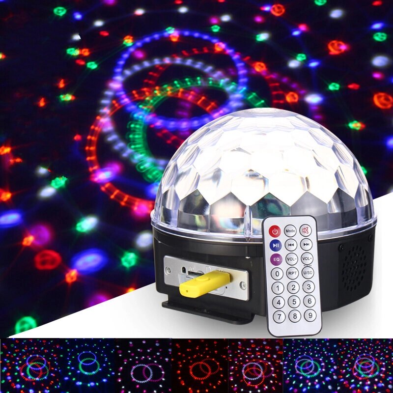 18W Crystal Ball Волшебный RGB LED Свет этапа Дистанционное Управление MP3 DJ Club Pub Диско-вечеринка Лампа AC100-240V - розница