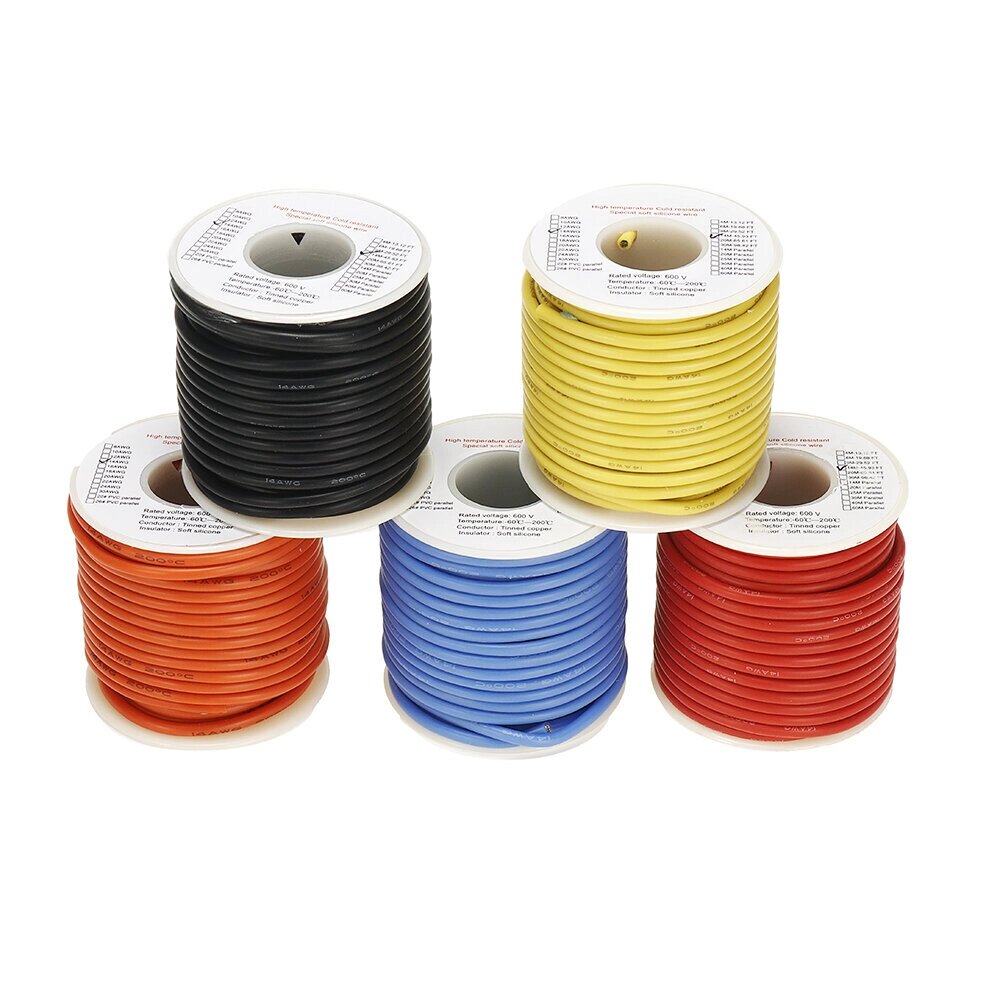 EUHOBBY 14 м 14AWG Soft Силиконовый Line High Temperature Tinned Медь Провод Кабель для RC Батарея - гарантия