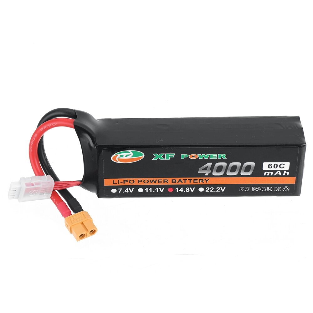 XF POWER 14,8 В 4000 мАч 60C 4S LiPo Батарея Разъем XT60 с разъемом T Deans для RC Дрон - Андижан