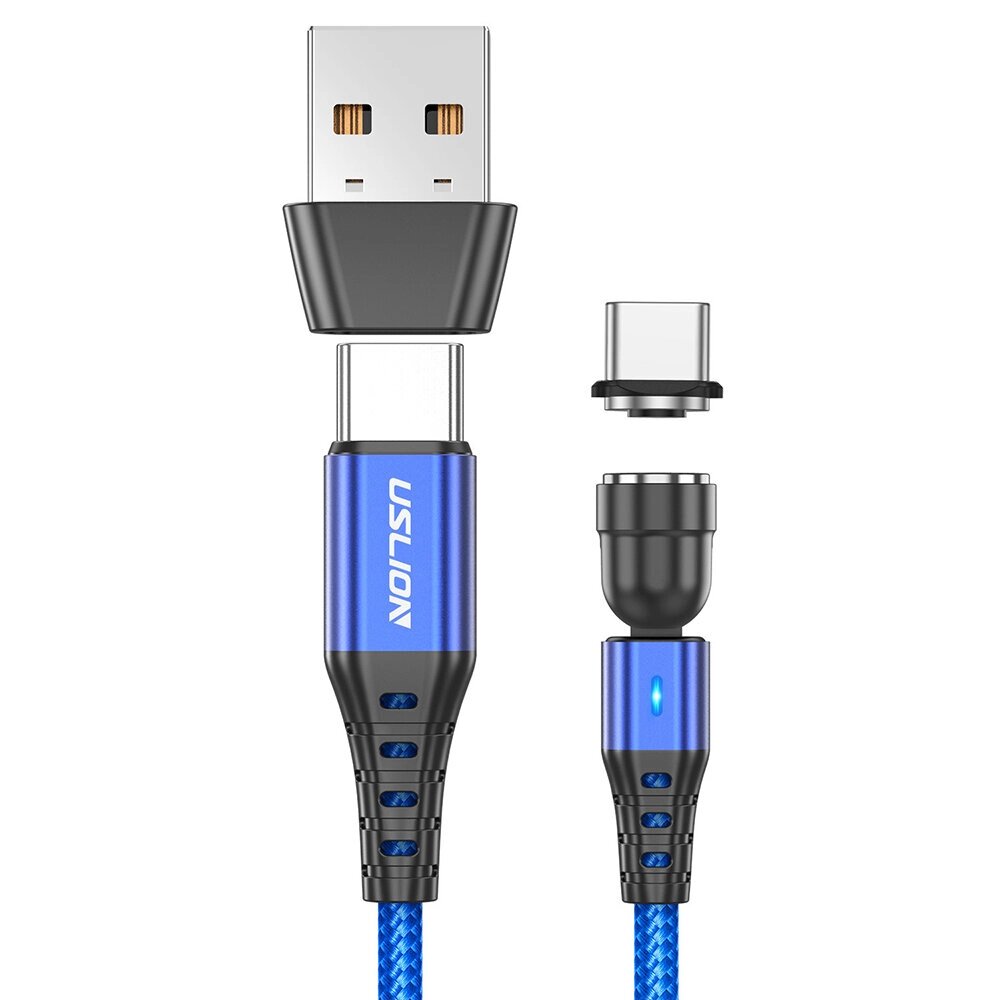 Кабель УСЛИОН PD60W от USB-A/Тип-c до Тип-c QC3.0 для быстрой зарядки и передачи данных Nylon плетеный сердечник длиной - отзывы