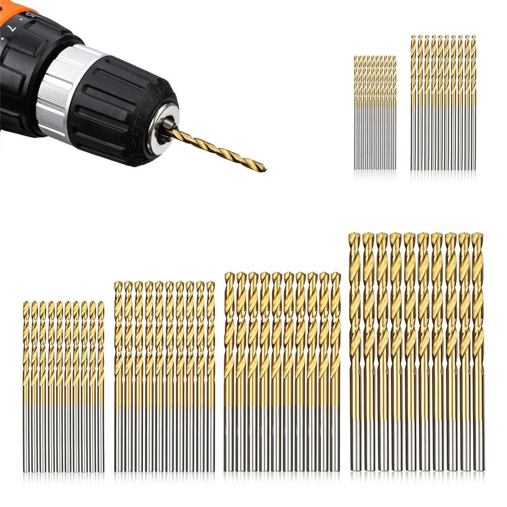 60pcs 1/1.5/2/2.5/3/3.5mm HSS Титановое покрытие Twist Дрель Bit Set Tools - розница