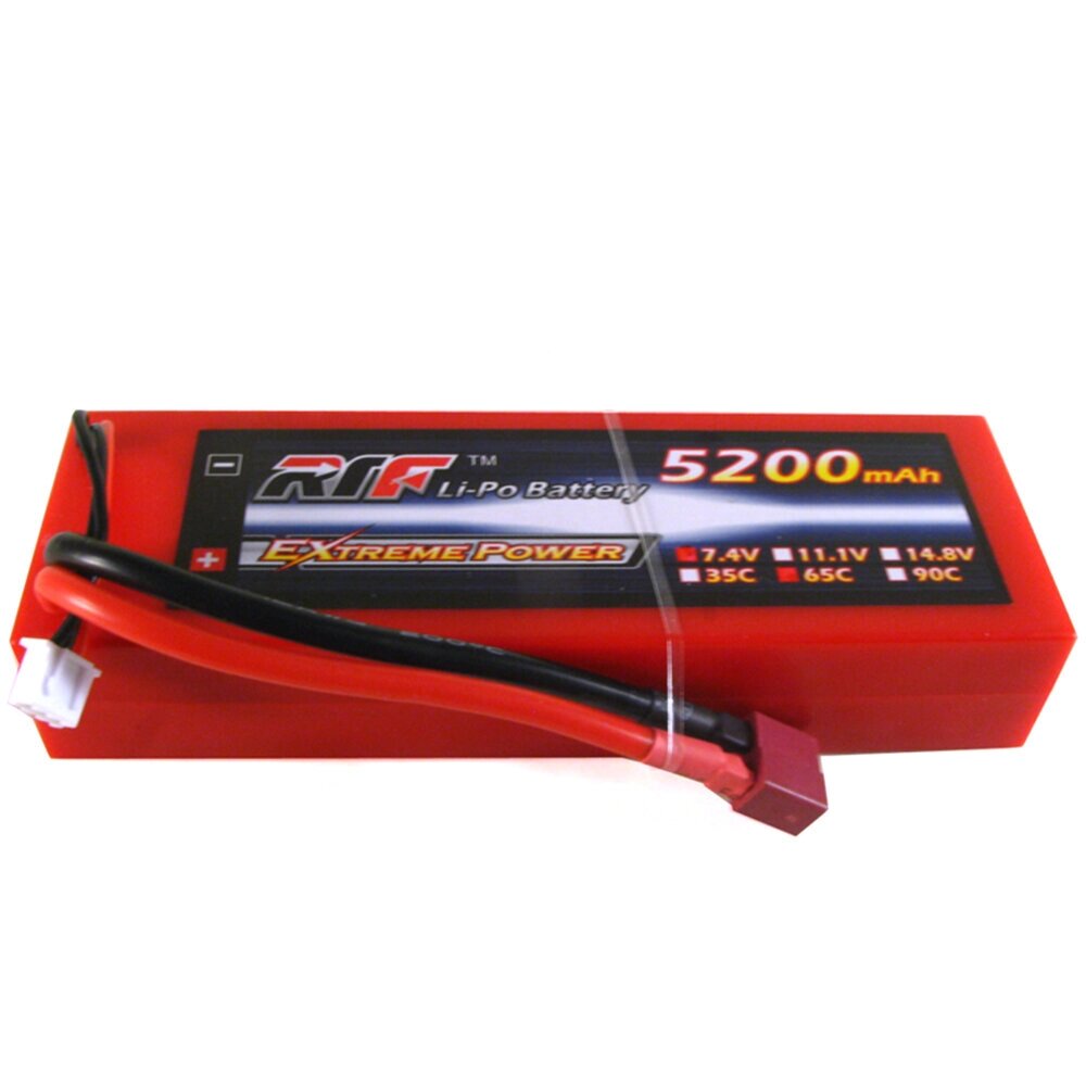 Giantpower RTF 7,4 В 5200 мАч 65C 2S Lipo Батарея T Plug для 1/8 1/10 RC Авто Детали модели автомобилей - опт