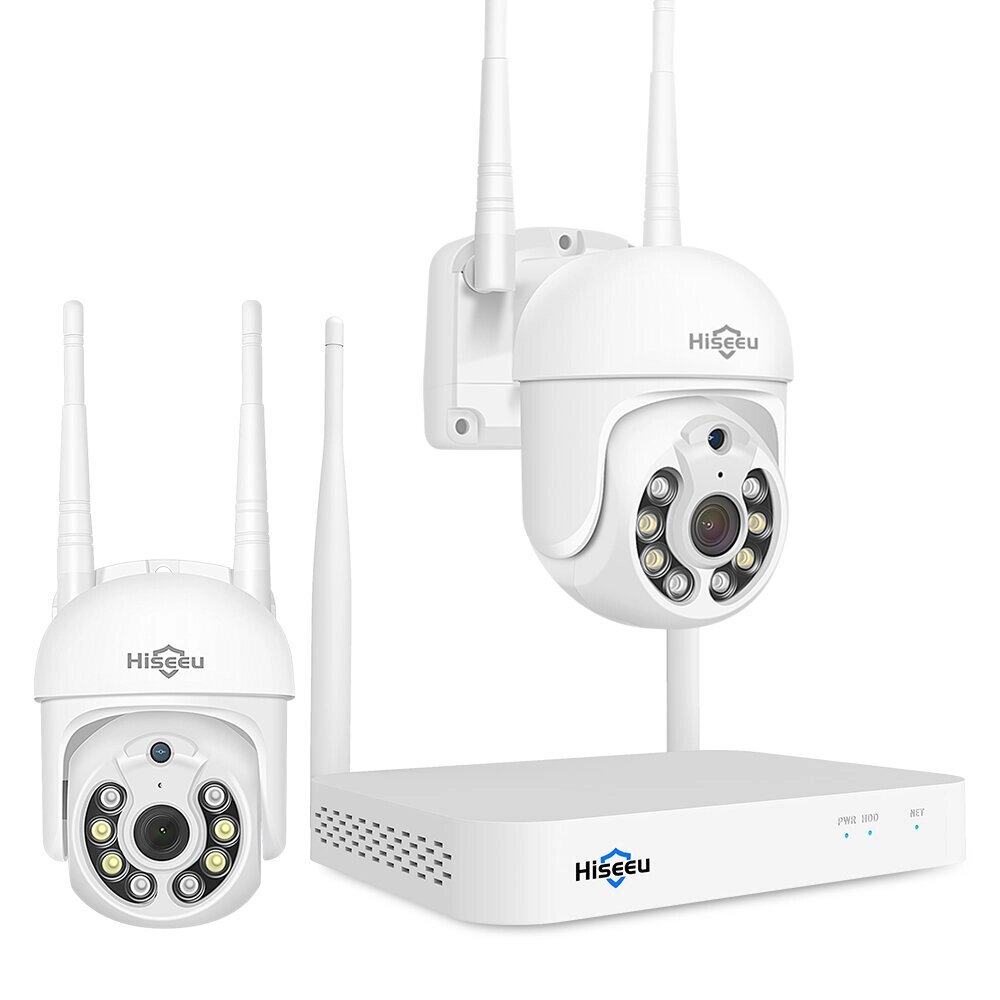 Hiseeu WK-2HD205 2 камеры 5MP WiFi CCTV PTZ-камера Система безопасности Набор 10-канальный NVR-рекордер AI Набор IP-каме - скидка