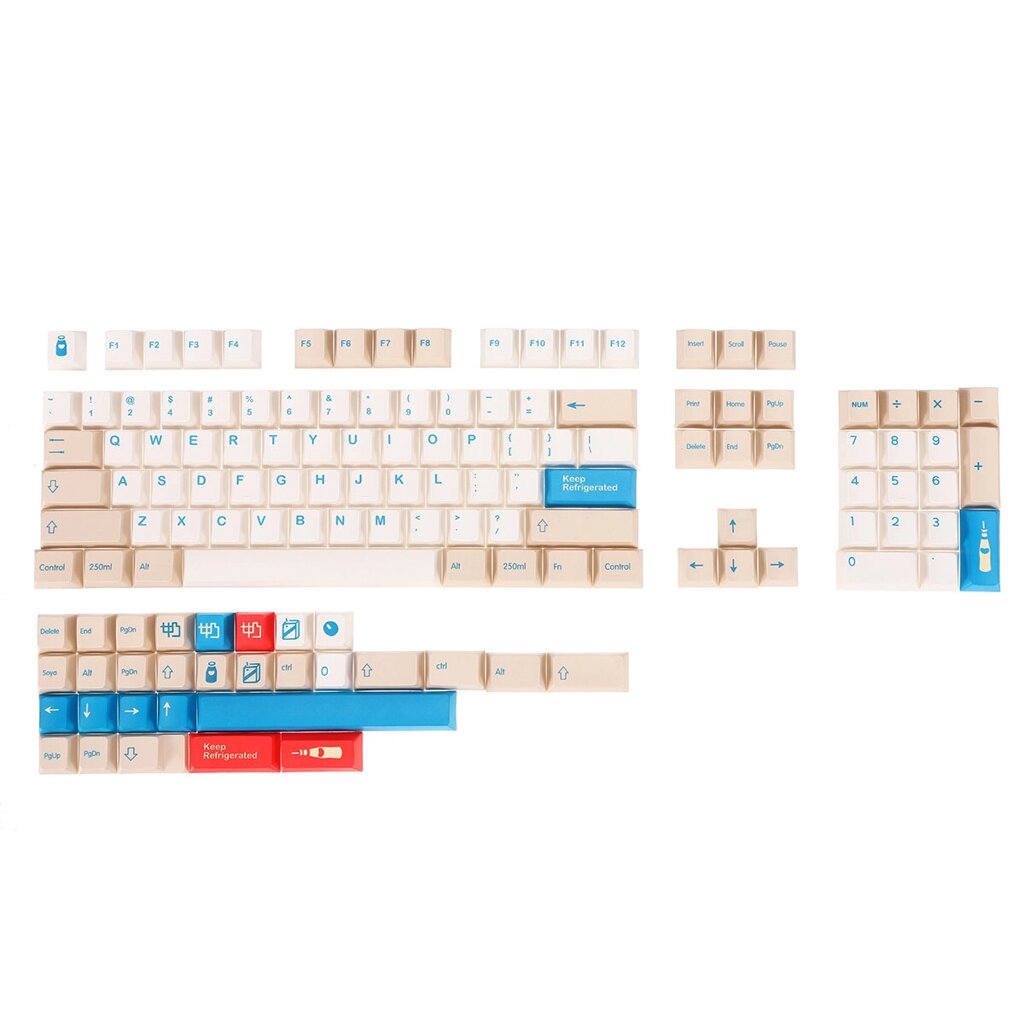 134 Keys Soymilk PBT Keycap Set Cherry Profile Sublimation Custom Keycaps для клавиатур Механический - характеристики