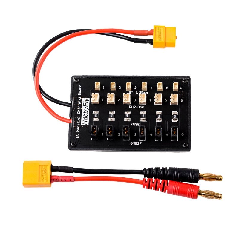 Hobby. Fly GNB27 JST-PH 2.0 Коннектор 1S Lipo Батарея Balance Parallel 6 Channel Charging Board - наличие