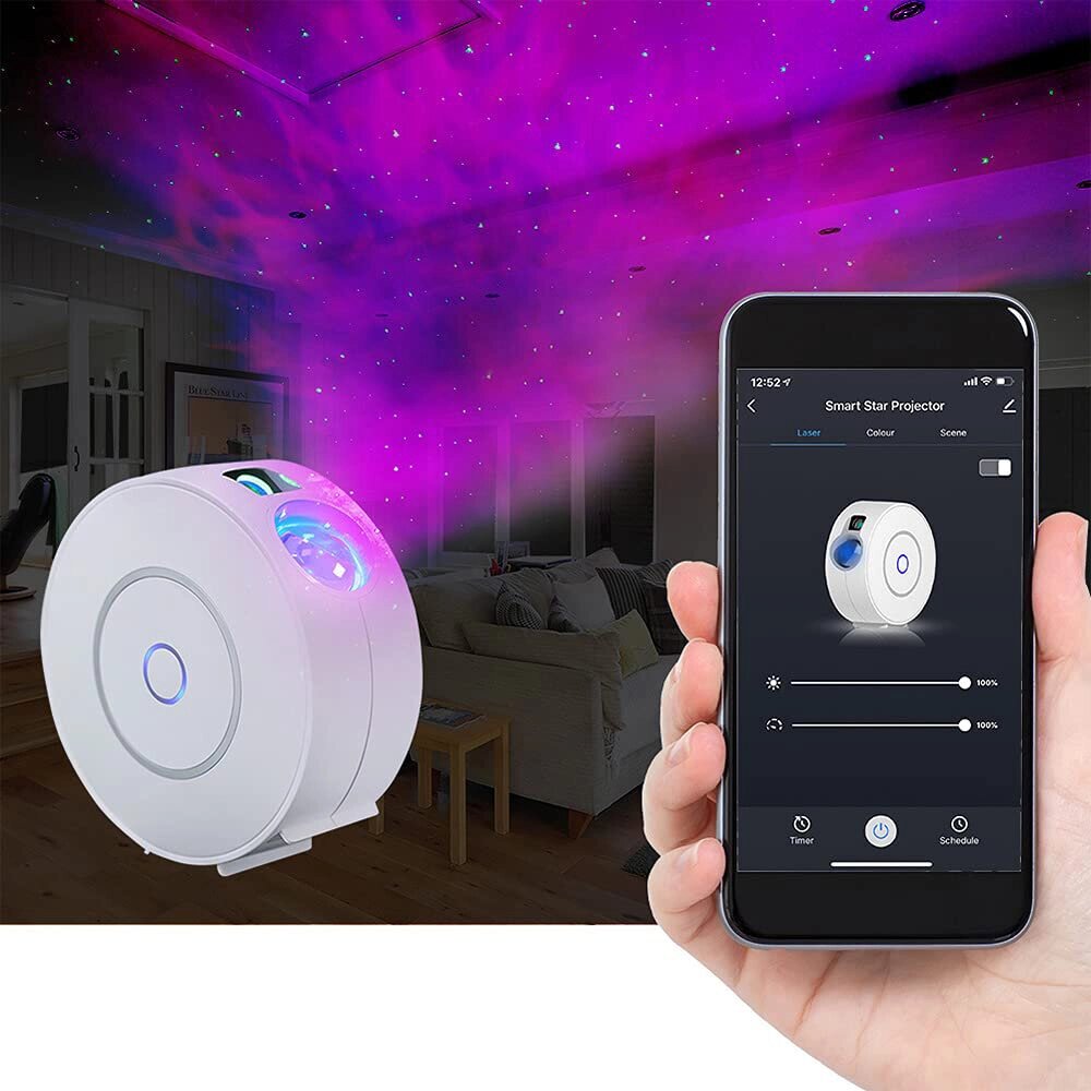 Ко lorful Starry Sky Galaxy Проектор Nightlight Voice Ко ntrol WIFI Timeing Projection LED Cloud Star Night Light Projecti - фото