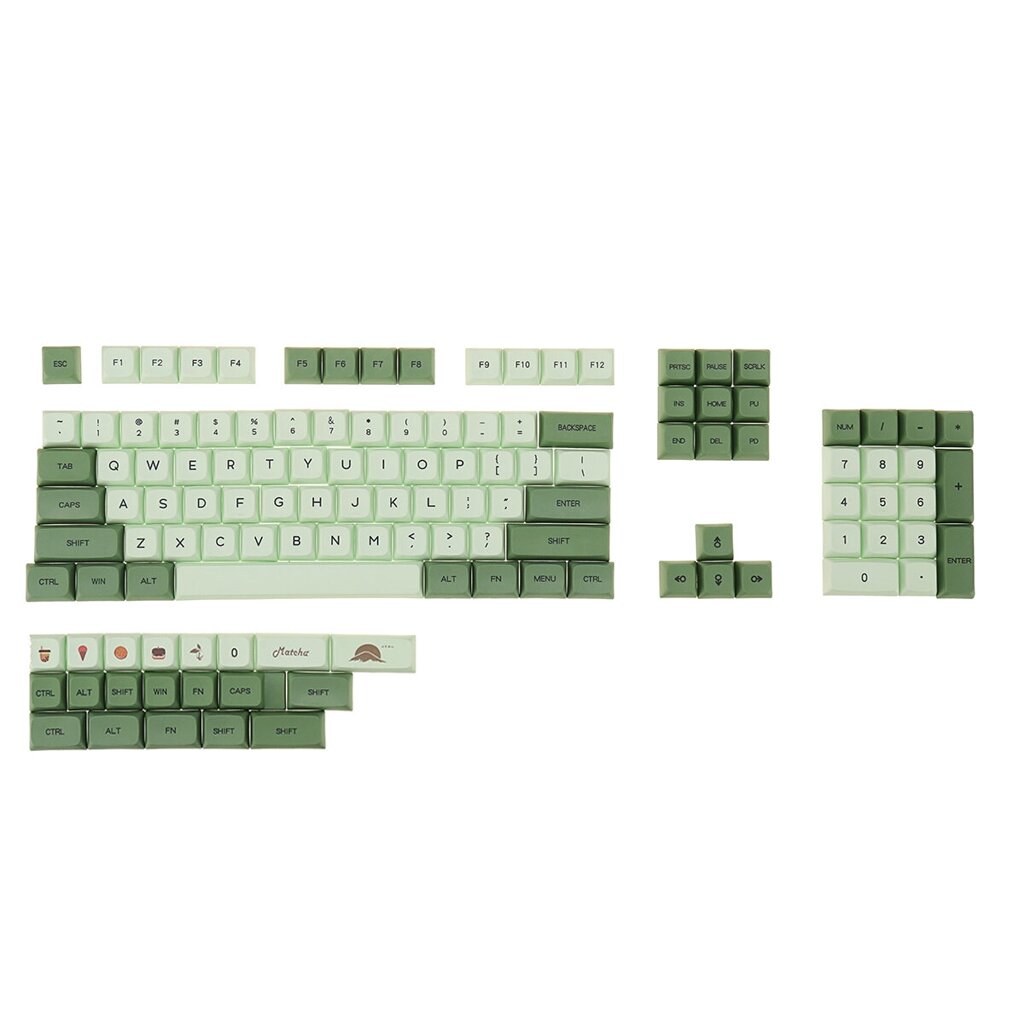 125 клавиш Matcha PBT Keycap Set XDA Profile DYE-SUB Английские/японские пользовательские колпачки для клавиатур Механич - розница