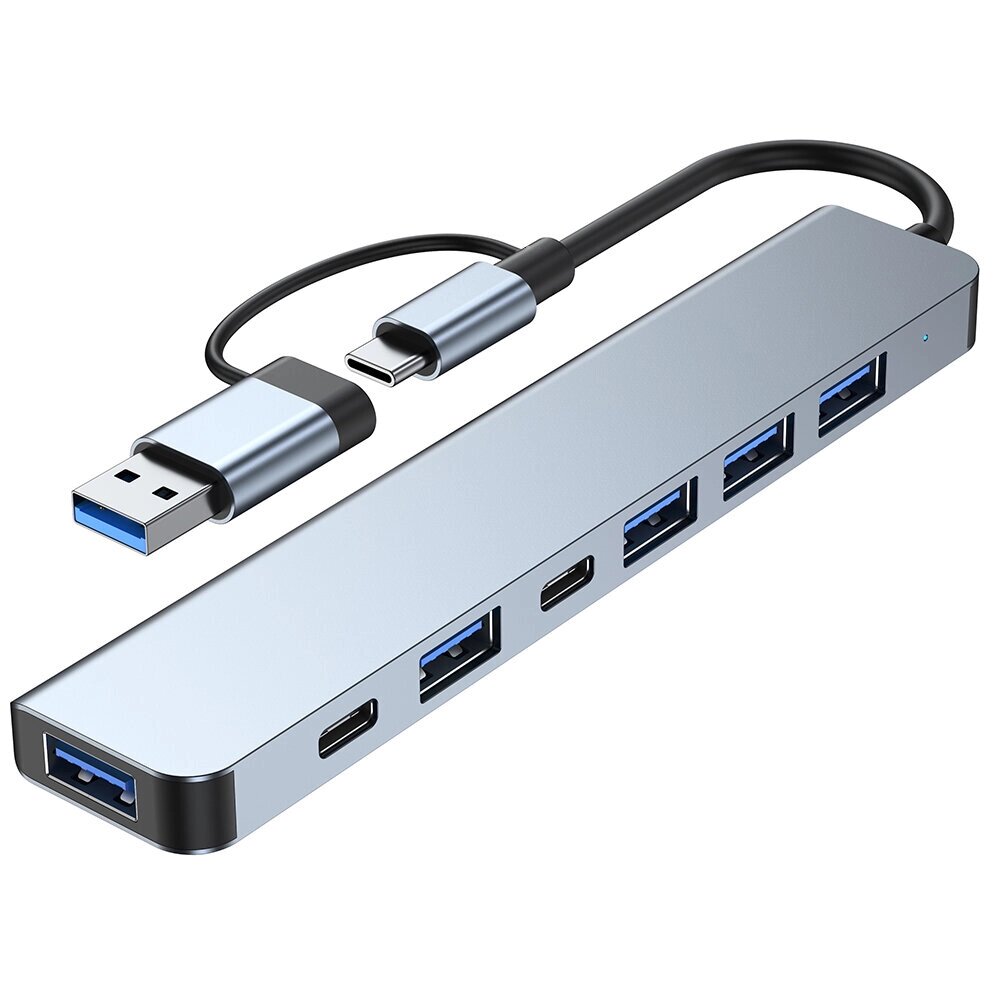 Док-станция 7 в 1 Type-C с USB-адаптером USB2.0 * 4 USB3.0 USB-C Data PD5W USB-C Многопортовый концентратор-разветвитель - распродажа