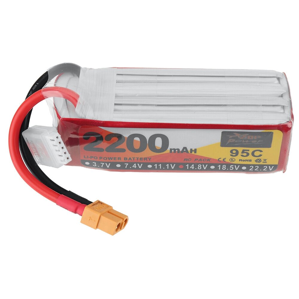 ZOP POWER 14,8 в 2200 мач 95C 4S lipo батарея разъем XT60 для RC дрон - описание