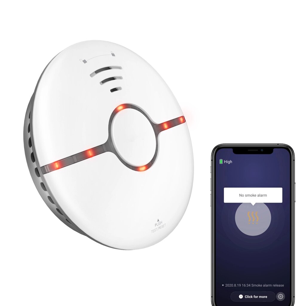 Tuya WiFi Smoke Wireless Smart Fire Smoke Alarm с функцией автоматической самопроверки Приложение Дистанционный Alarm - гарантия