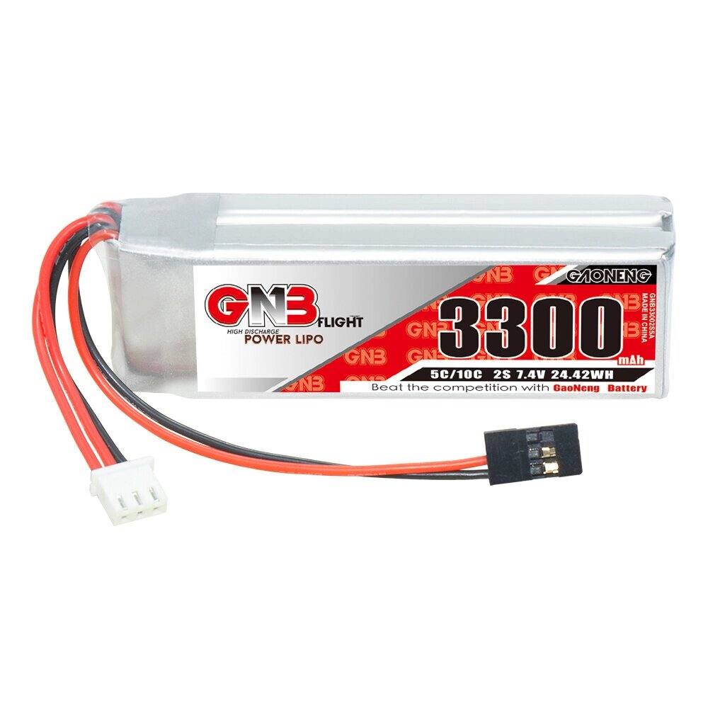 Разъем Gaoneng GNB 7,4 В 3300 мАч 5C 2S LiPo Батарея JR для Airtronics/Sanwa MT-4 M11X M12 Передатчики Exzes-X Aquila-6 - розница