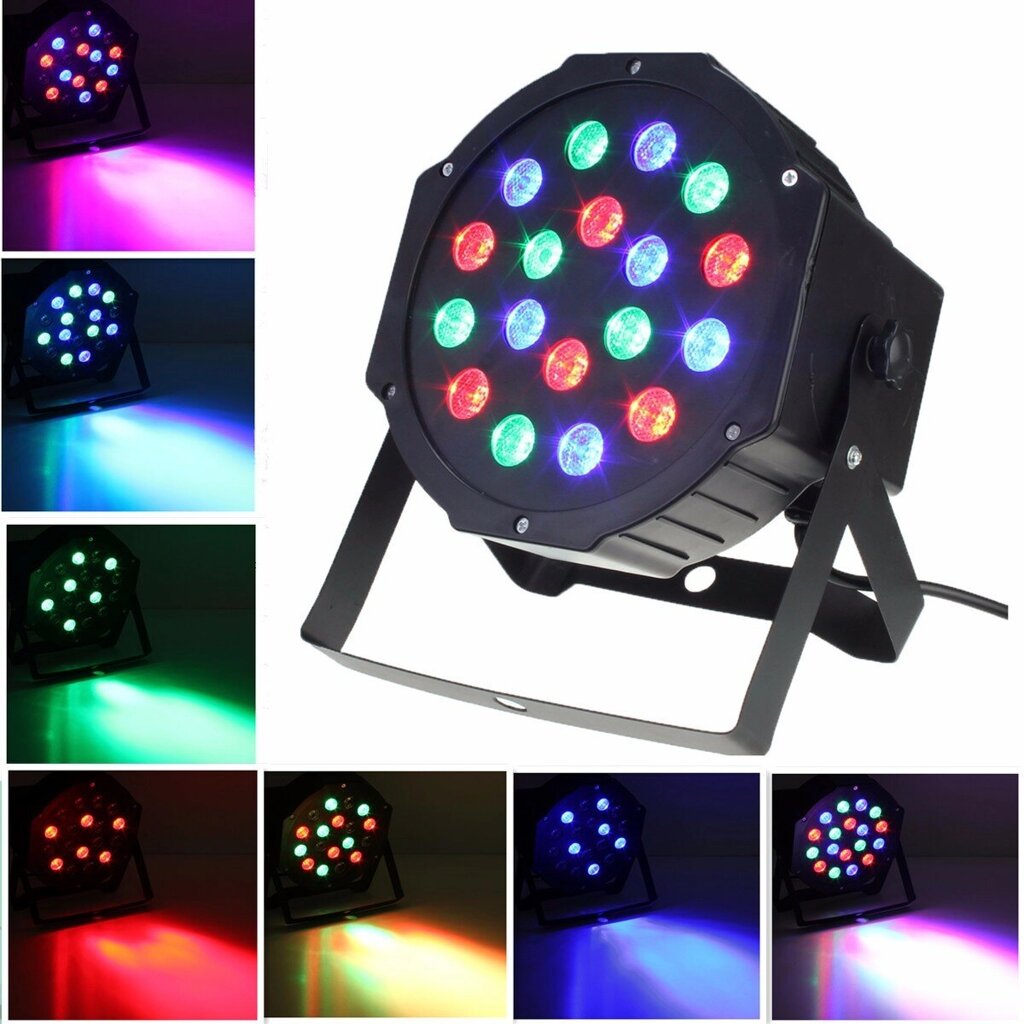 SOLMORE 18 Вт DMX-512 RGB LED Par Сценическое Освещение Вечеринки DJ Disco KTV Рождество Проектор Свет AC110-220V - наличие