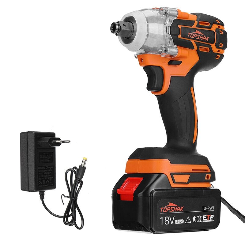 Topshak TS-PW1 Brushless Impact Wrench LED Working Light Rechargeable Woodworking Maintenance Tool W/ Battery Also For M - сравнение