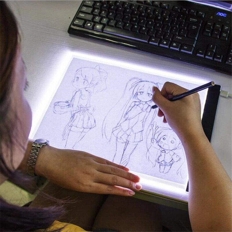 А4 USB Dimmable Led Drawing Copy Pad Tablet Алмазная доска для рисования Art Copy Pad Writing Sketching Tracing Светодио - гарантия