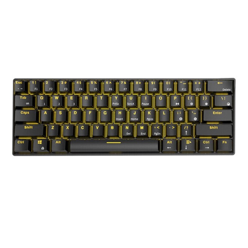 Royal Kludge RK61 Mechanical Keyboard bluetooth Wired Dual Mode 60% Golden / Ice Blue Backlit Gaming Keyboard - Андижан