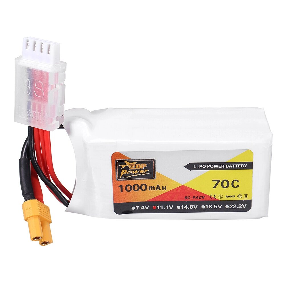 ZOP power 11.1V 1000mah 70C 3S lipo батарея XT30 plug - заказать