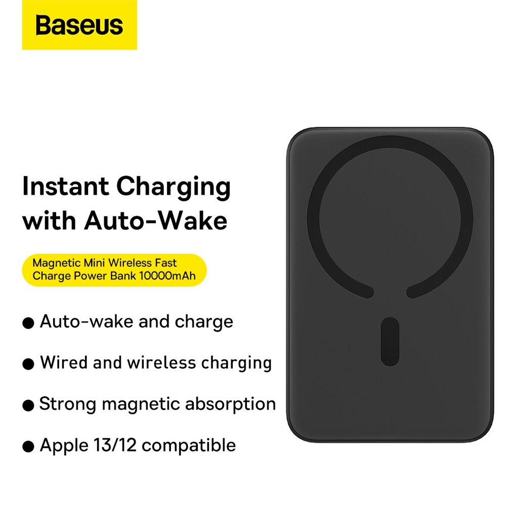 Baseus 20W 10000mAh Magnetic Mini Wireless Fast Charge Power Bank для iPhone 13 Pro Max для Samsung Galaxy Note S21 ultr - интернет магазин