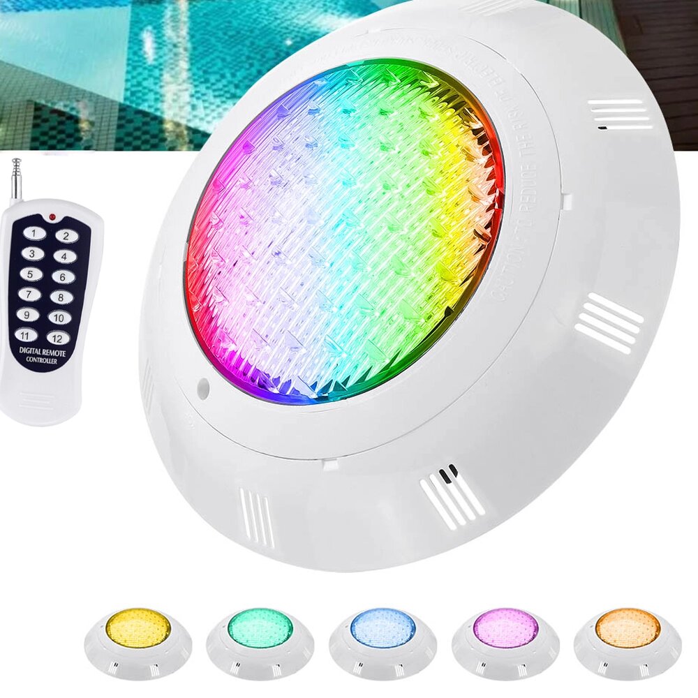 45 Вт RGB LED Плавание Бассейн Свет 450LED IP68 Водонепроницаемы AC / DC12V На открытом воздухе Под водой Лампа - фото