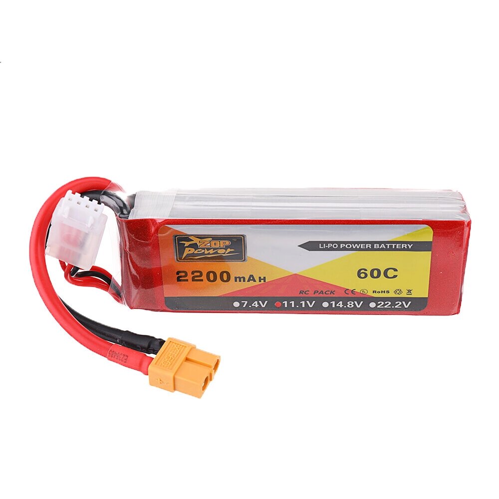 ZOP Power 11.1V 2200mAh 60C 3S Lipo Батарея XT60 Разъем для РУ Квадрокоптер - отзывы