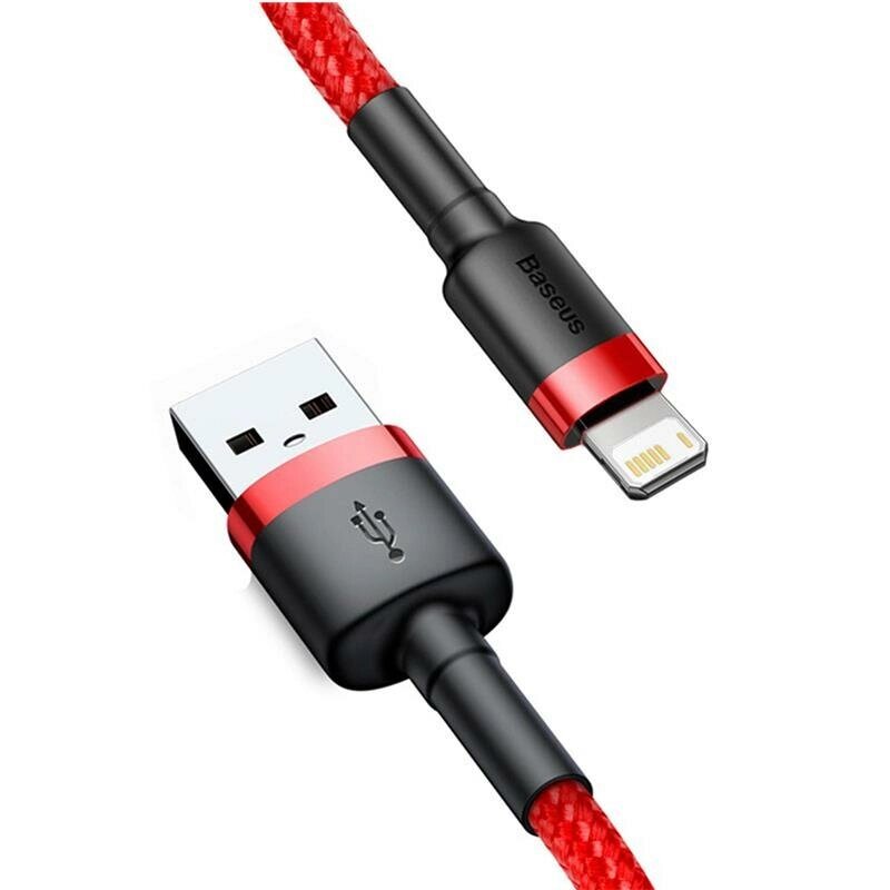 Кабель Baseus 2.4A USB-A-IP для быстрой зарядки и передачи данных Nylon Плетеный сердечник длиной 0,5 м/1M/2 м/3M для IP - Узбекистан