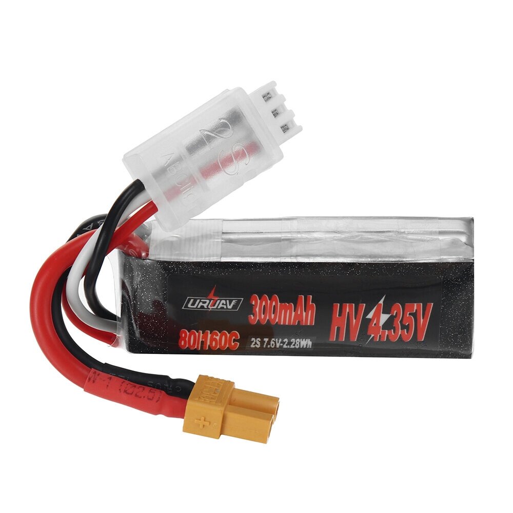 URUAV power 7.6V 300mah 80C/160C 2S HV 4.35V lipo батарея XT30 разъем для RC дрон - опт