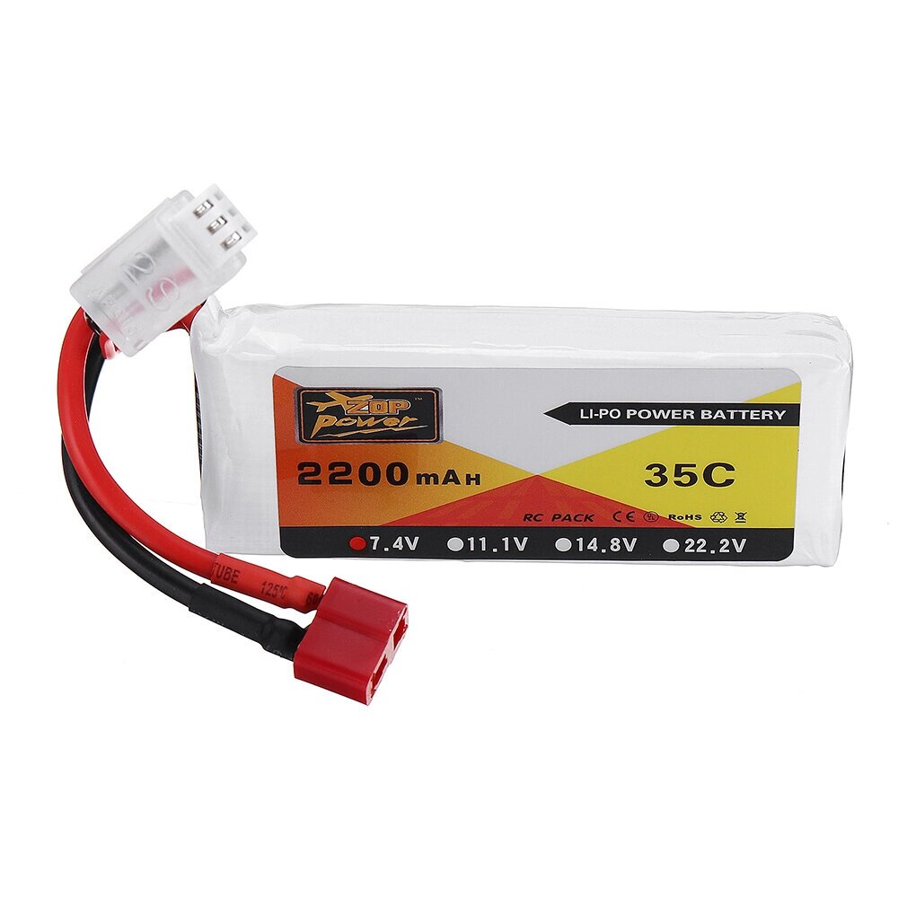 ZOP питания 7.4v 2200mAh 2S 35c Lipo батарея T-плагин - розница