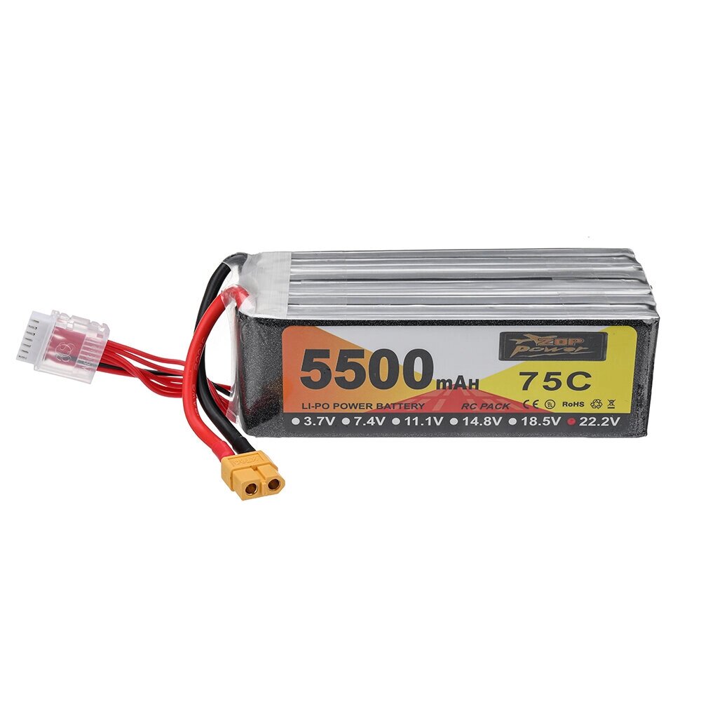 ZOP POWER 22,2 в 5500 мач 75C 6S lipo батарея разъем XT60 для RC дрон - гарантия