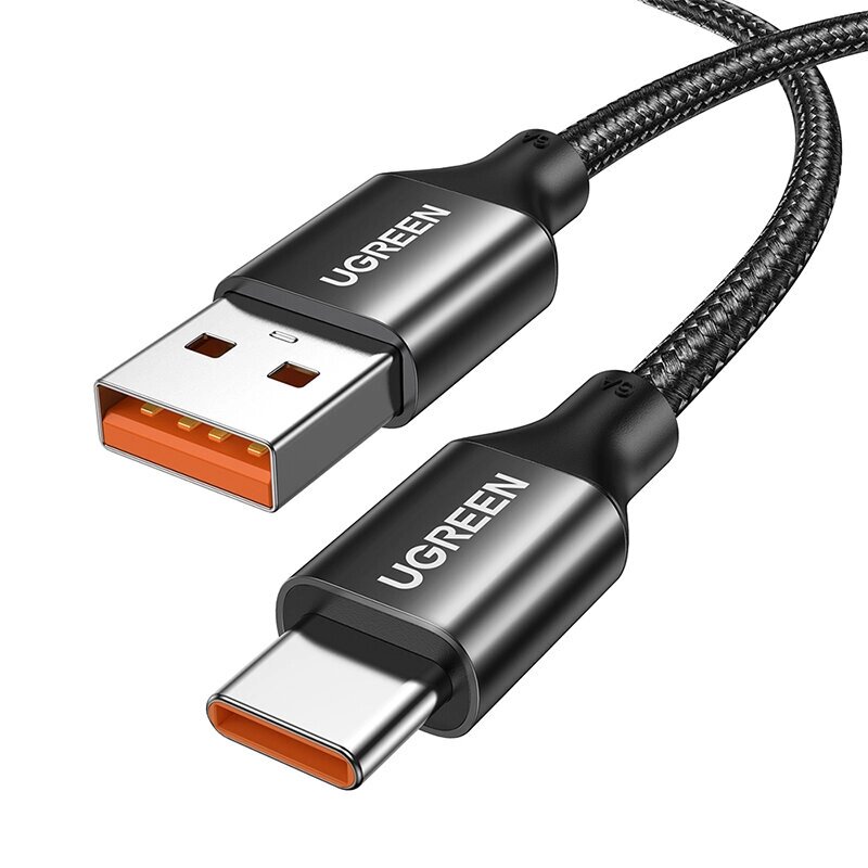 Ugreen 6A 100 Вт USB-A - Тип-c Кабель для быстрой зарядки и передачи данных, луженый Медь Core Line 1M/2 м, длинный для - распродажа